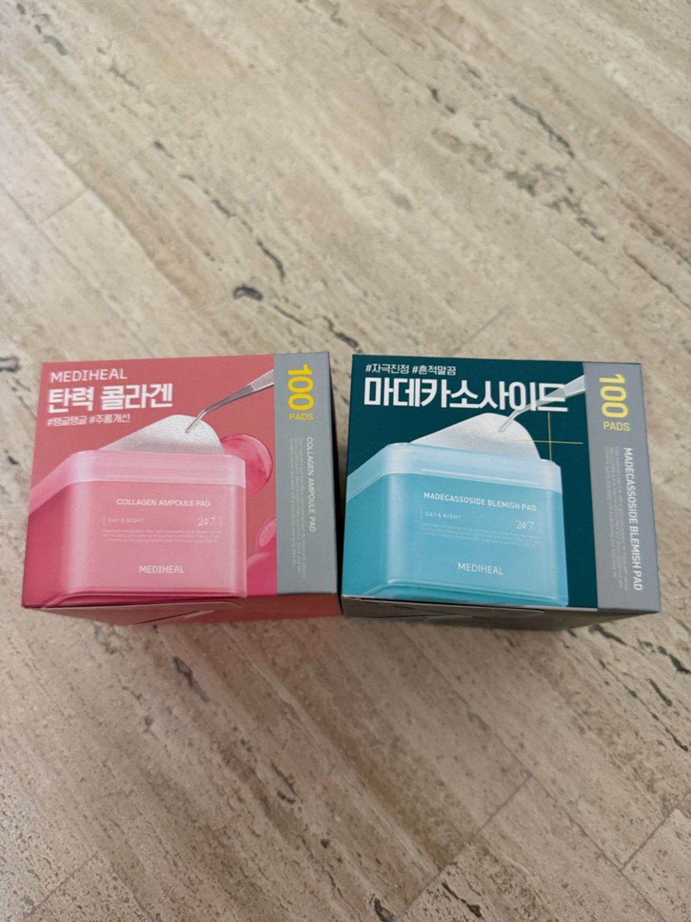 Collagen & Madecassoside Skincare Pads - Pink Collagen / Blue Madecassoside